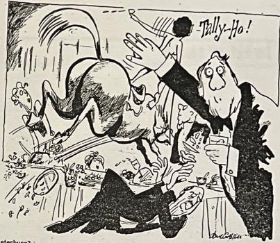 Cartoon accompanying the column: Tally-Ho!